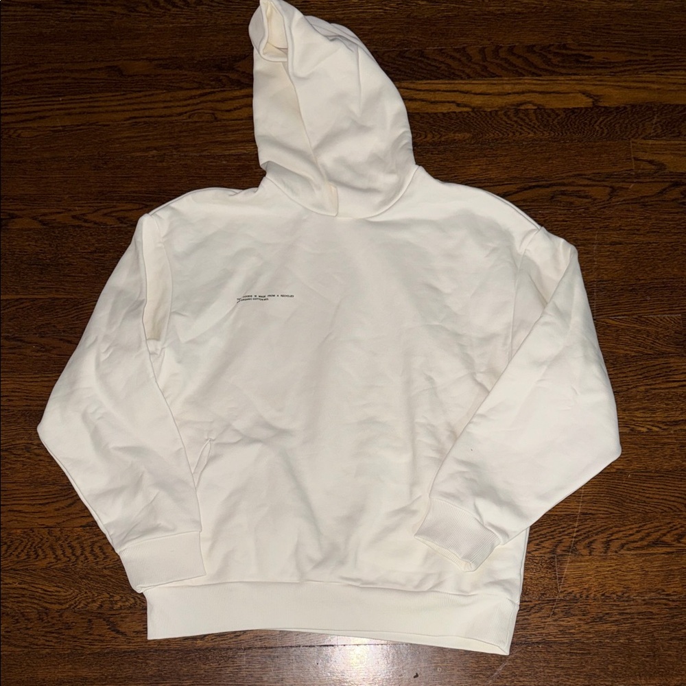 🥛Pangaia 365 Mid-weight Off-White Unisex Hoodie Sweatshirt, Size Medium - Picture 9 of 16